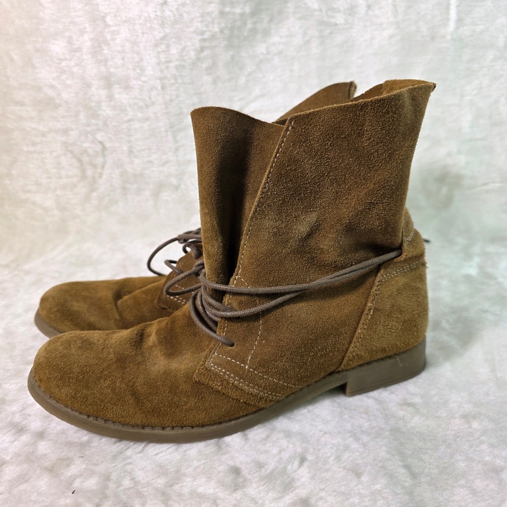 Chocolat Blu Suede Ankle Boots Brown Slouchy Strappy Wrap Women 39 8 Excellent